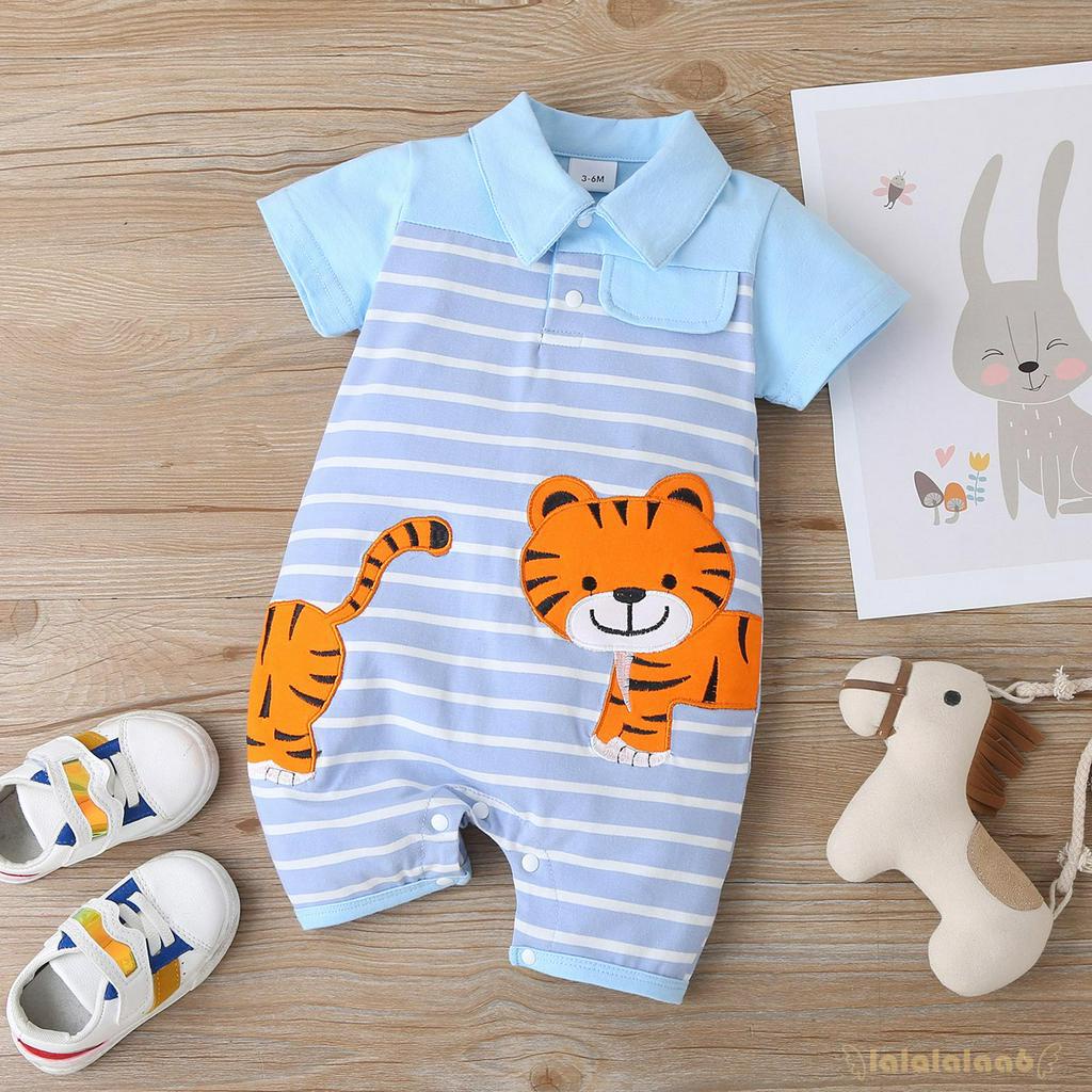 Áo liền quần in hình hổ dễ thương cho bé trai 3-18 tháng tuổi