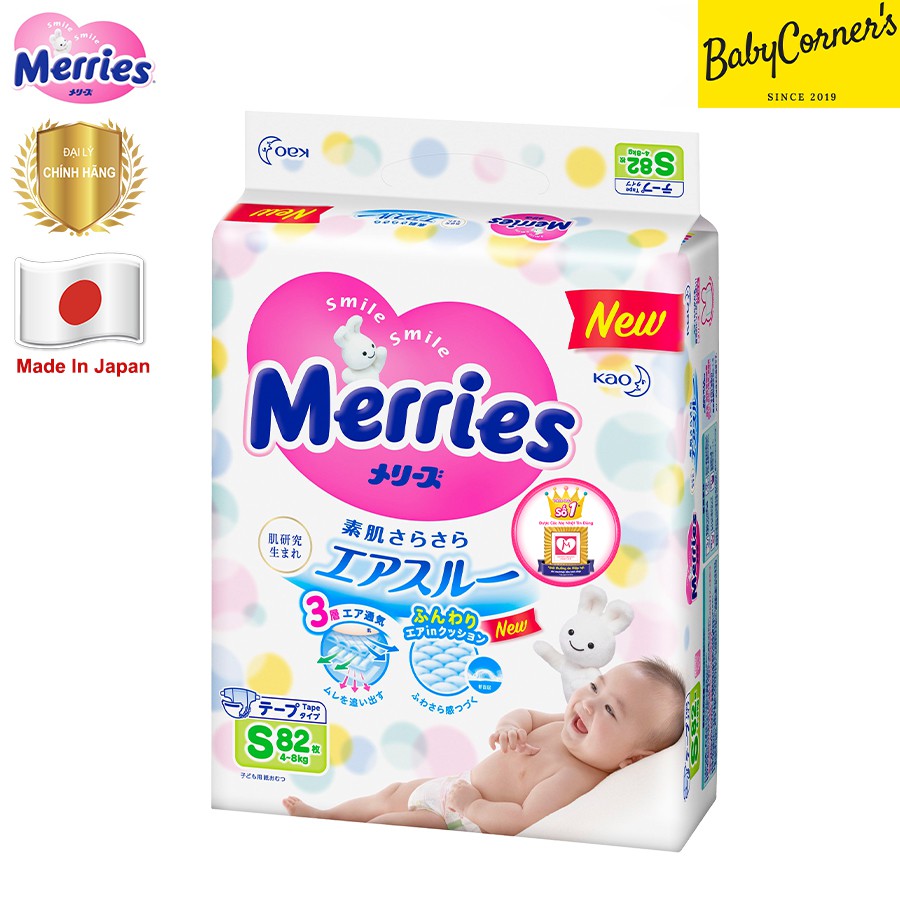 [CHÍNH HÃNG] TÃ DÁN/ TÃ QUẦN MERRIES NEWBORN 90 , S82, M64, M58, L54, L44, XL44, XL38, XXL26