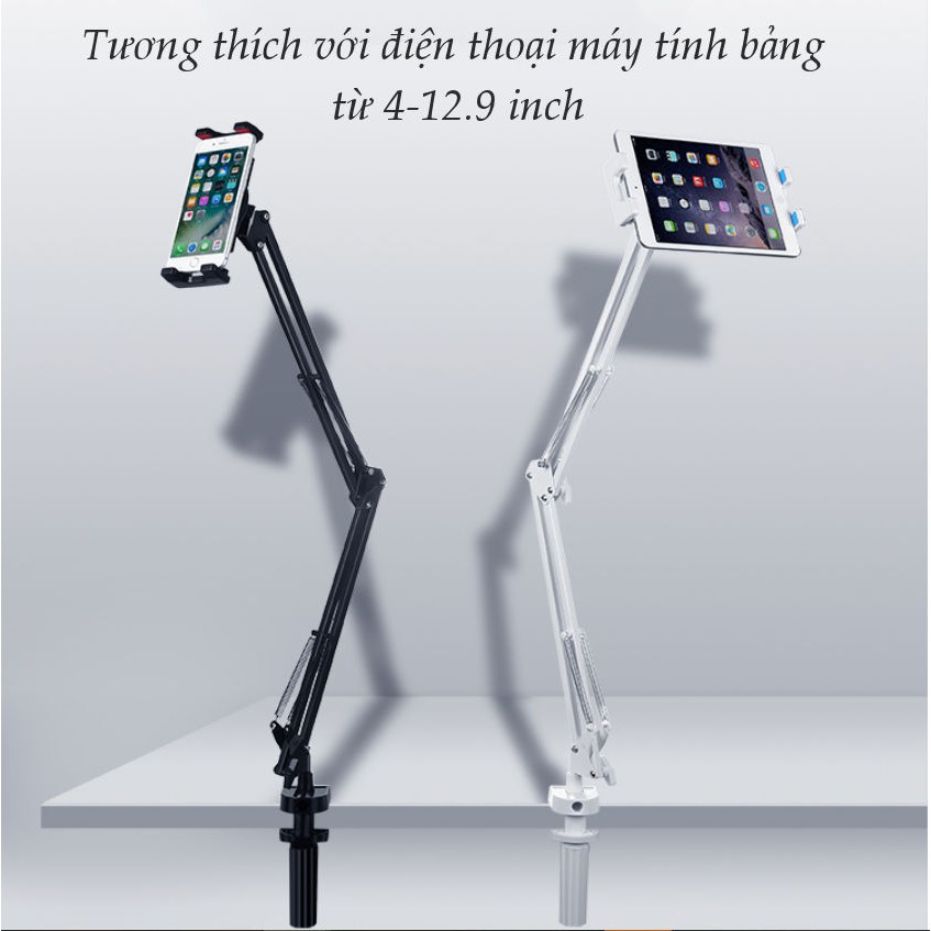 Giá đỡ điện thoại, máy tính bảng kẹp mặt bàn, giá sách..., chất liệu kim loại, xoay góc 360 độ, 4-12.9 inch UGREEN LP142