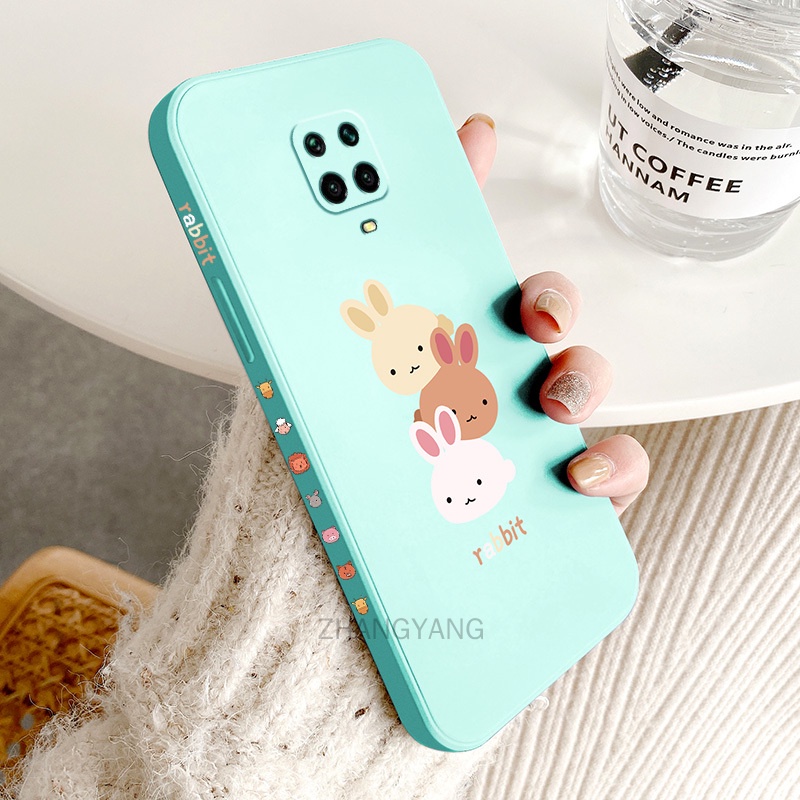 ốp lưng Redmi note 9 pro Redmi note 9s Ốp Điện Thoại TPU Silicone Hình Ba Chú Thỏ Đáng Yêu Kèm Dây Đeo Cho Redmi note 9 pro Redmi note 9s