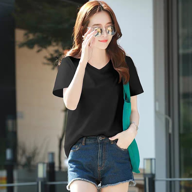 Áo thun nữ trơn Hàn Quốc đẹp vải mềm mịn thoáng mát LN08 | BigBuy360 - bigbuy360.vn