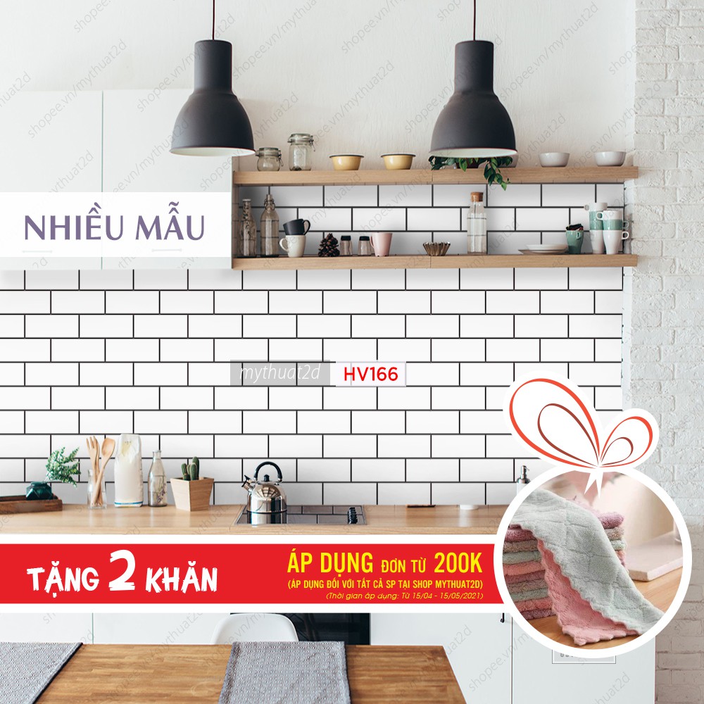 Sét 3 mét dài Decal gạch bông ô gạch dán trang trí nhà cửa, tiệm quán_kt 300x60cm