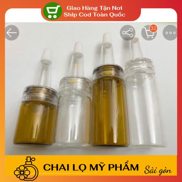 Lọ Chiết Serum ❤ SIÊU RẺ ❤ Chai Lọ Chiết Tế Bào Gốc, Tinh Chất, Serum 5ml,10ml bộ 3 nút , phụ kiện du lịch