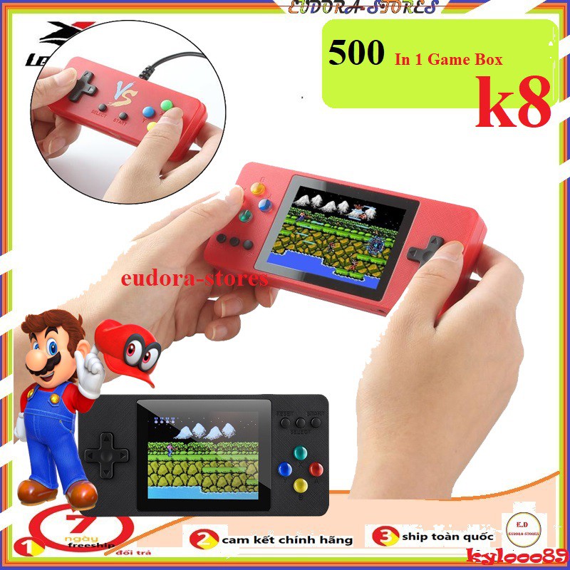 máy chơi game, 500 In 1 Game Box K8 Điều khiển trò chơi cầm tay Retro