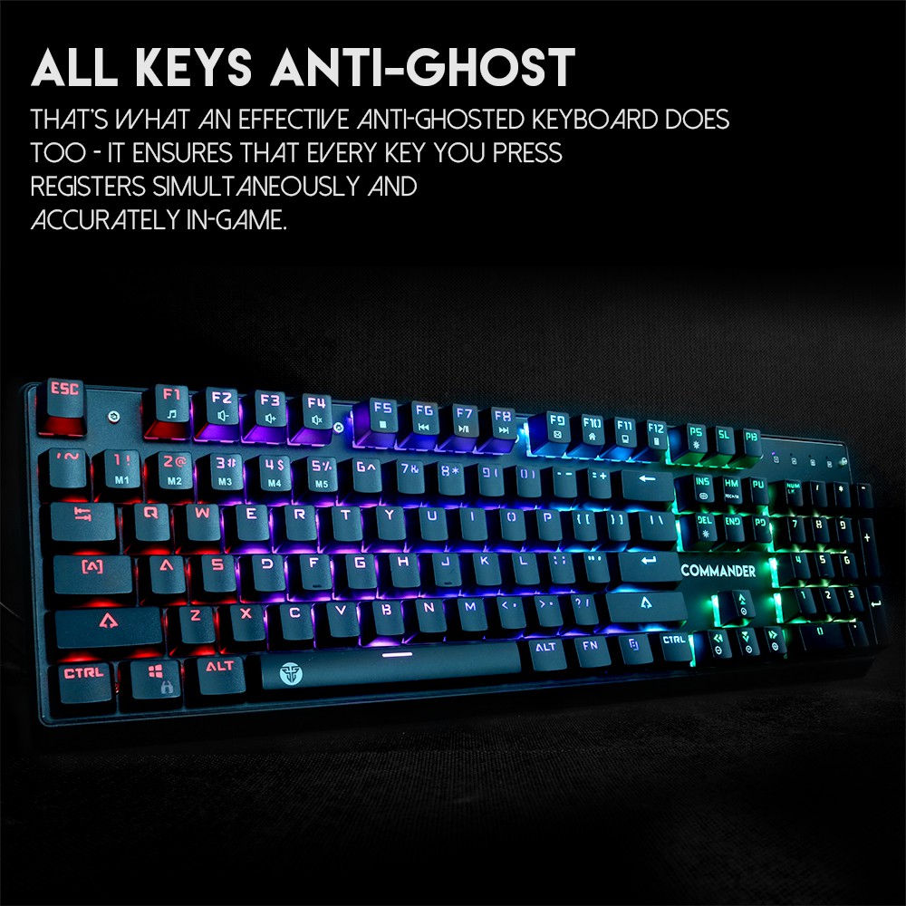 Combo Bàn Phím Cơ Full-sized + Chuột Gaming Có Dây Fantech MVP862 COMMANDER Optical Blue Switch LED RGB Full Anti Ghost