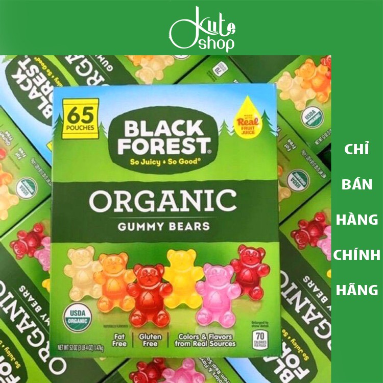 Kẹo dẻo GẤU hữu cơ Black Forest Organic Gummy Bears 65 gói