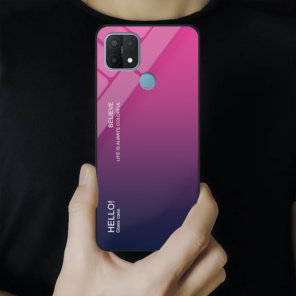 Ốp điện thoại Oppo A15 - Gradient edition, chất liệu kính cường lực