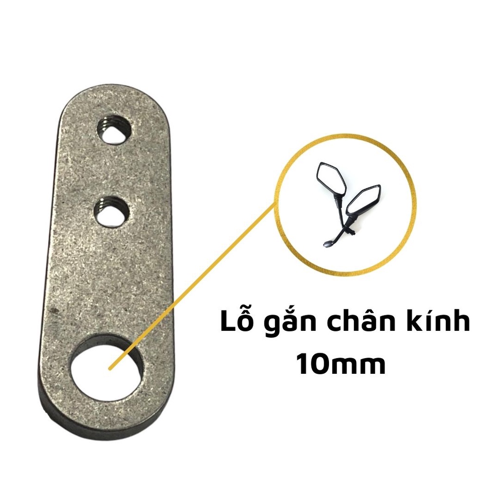 Pat inox 304 gắn đèn trợ sáng L4X chân kiếng TikTakMoto