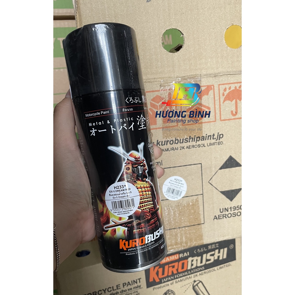 Sơn xịt Samurai màu Đỏ Dream Ex-5 - H233 (400ml) (cần sơn trên nền Bạc)