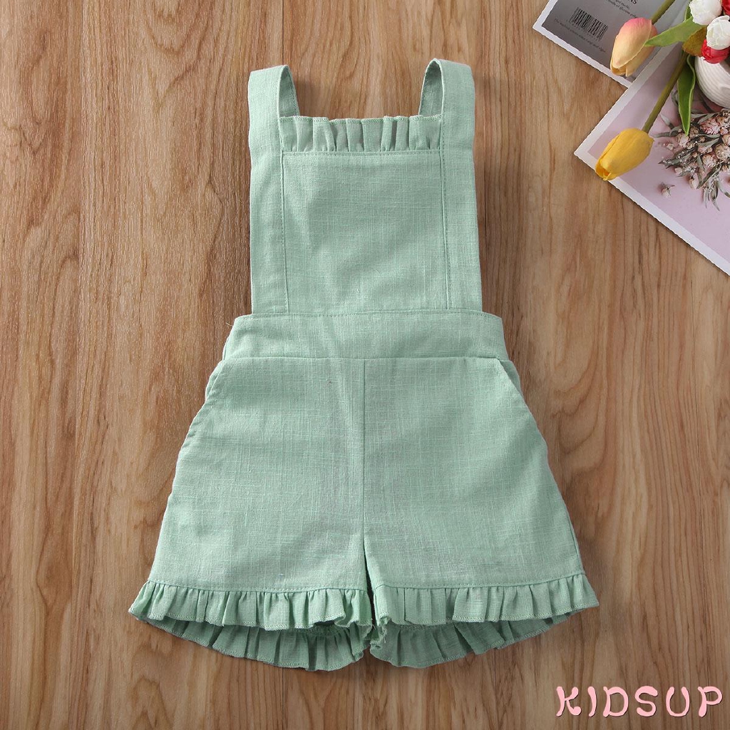 Bộ Áo Liền Quần Không Tay Chất Liệu Cotton Thời Trang Mùa Hè Dành Cho Bé Gái