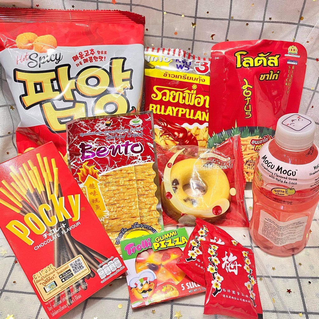 Combo ăn vặt theo màu FREE GÓI QUÀ VÀ NƠ | BigBuy360 - bigbuy360.vn