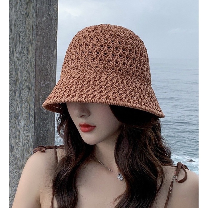 Nón đi biển, nón len mỏng unisex có lỗ thoáng khí, mát mẻ