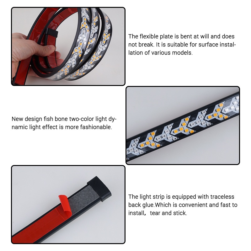 Dải đèn hậu LED SEAMETAL 12V / 24V tín hiệu rẽ chống thấm nước chiếu sáng ban ngày cho xe bán tải/ xe hơi Jeep SUV