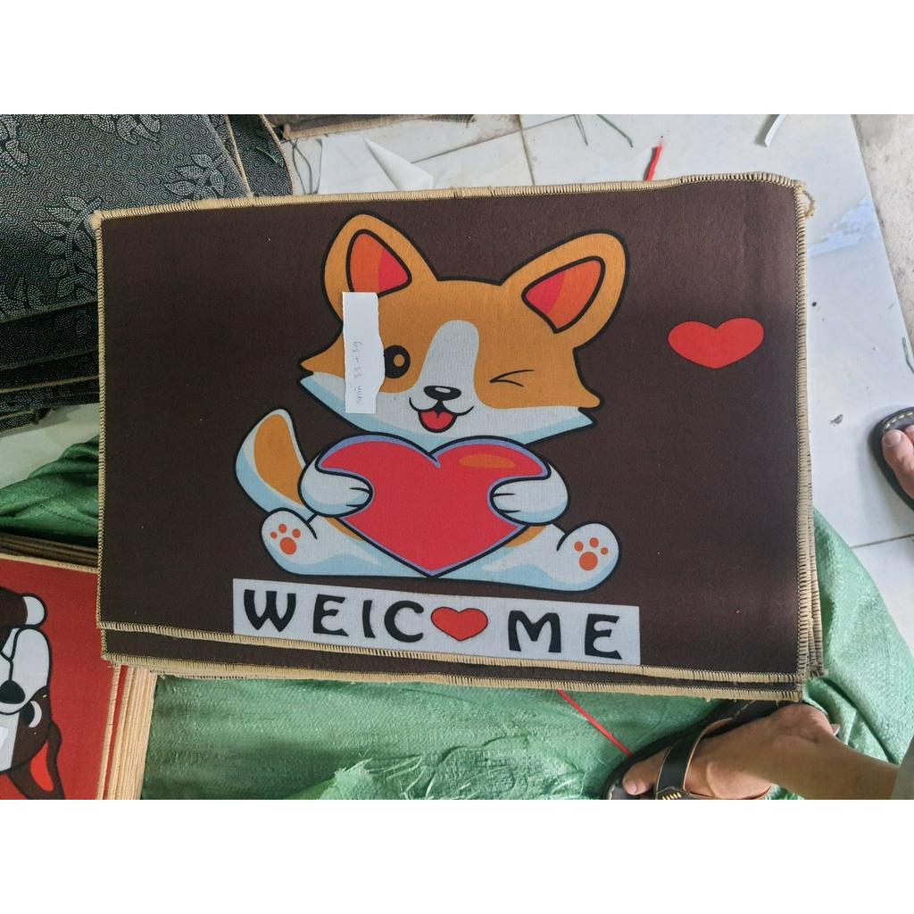 Thảm chùi chân hình thú Thảm Lau Chân Hình Thú Ngộ Nghĩnh in 3d Chống Trơn Trượt 40x60cm