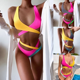 Bikini 2 mảnh 6124 phối màu độc đáo phong cách Âu Mỹ thời trang cho nữ