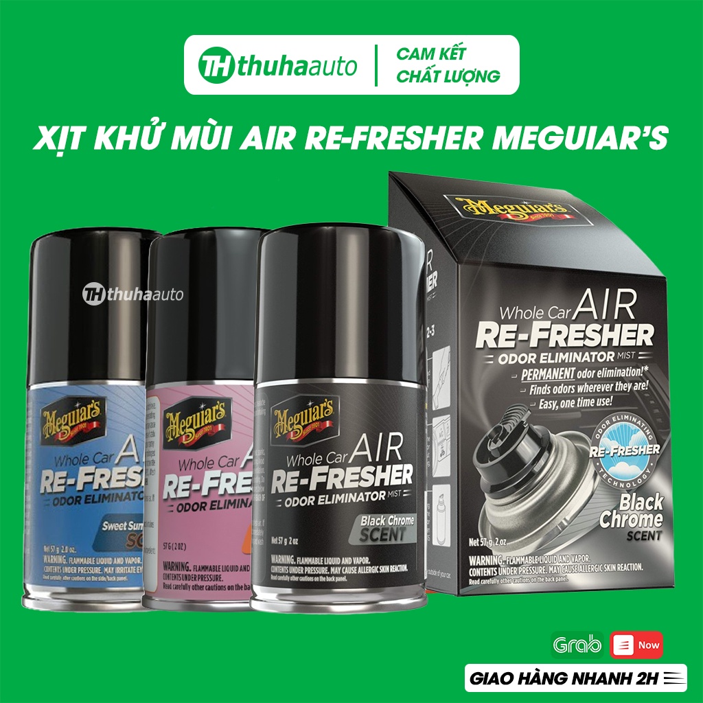 Xịt khử mùi diệt khuẩn ô tô Meguiars Air Refresher chính hãng hương thơm nước hoa cao cấp loại bỏ mùi nội thất xe hơi