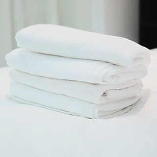 Bộ 3 khăn tắm khách sạn 70x140cm, trọng lượng 500g, 100% cotton, màu trắng trơn