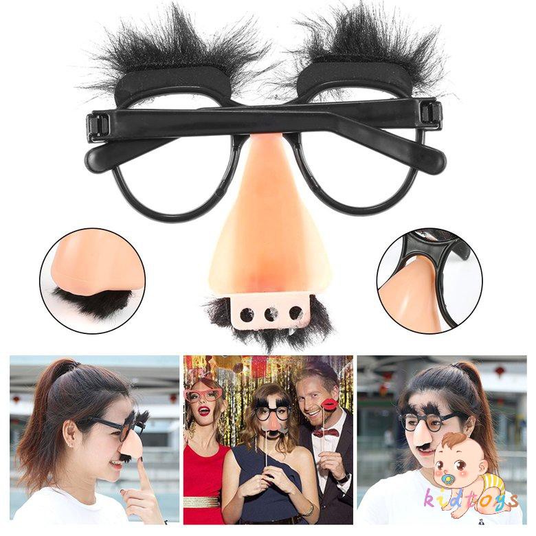 Bộ Mắt Kính + Mũi + Râu Giả Hóa Trang Chú Hề Vui Nhộn