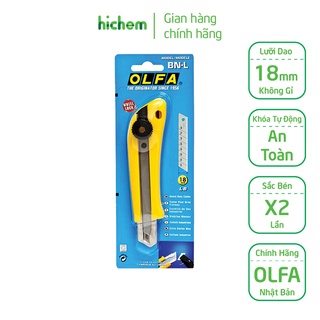 Dao cắt hạng nặng olfa bn-l 18mm và lưỡi dao lbb-50 cắt, rọc vật liệu cứng, dày