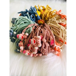 COMBO 5 CỘT TÓC THUN ĐÍNH HOẠT HÌNH 5 MÀU CUTE [ HÌNH THẬT]