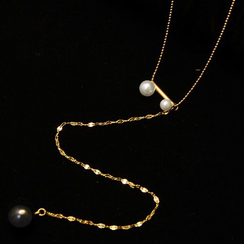 Dây Chuyền Nữ Kiểu Chữ Y Dáng Dài Titan Ko Đen TT 2819