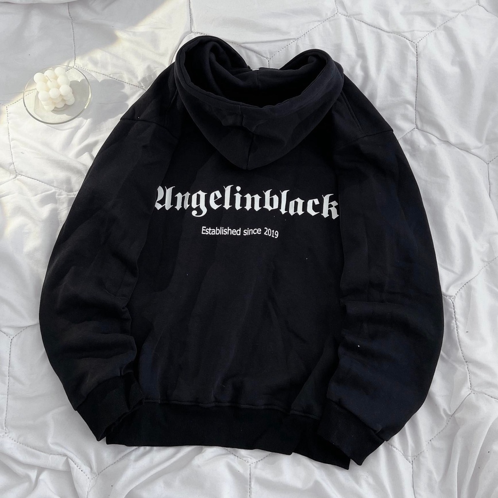 [sẵn] Áo hodie tay dài chữ in Angel
