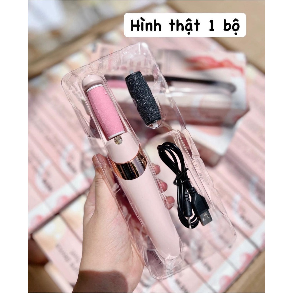 Máy chà gót chân tẩy tế bào chết cá nhân tại nhà sạc pin tích điện 2 đầu mài