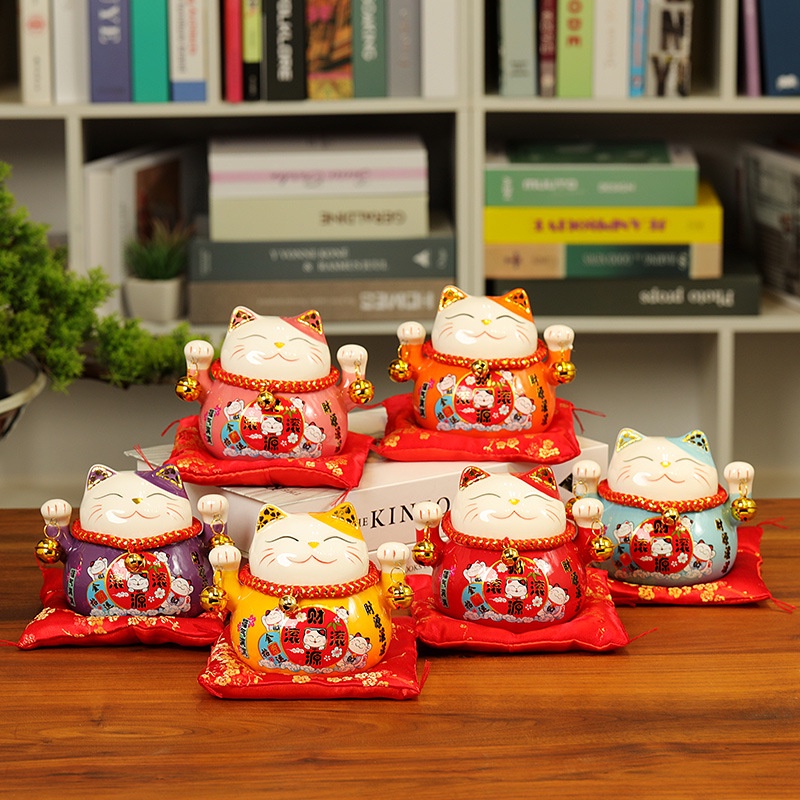 Heo Đất Tiết Kiệm Mèo Thần Tài 4,5inch Mang May Mắn Năm Mới