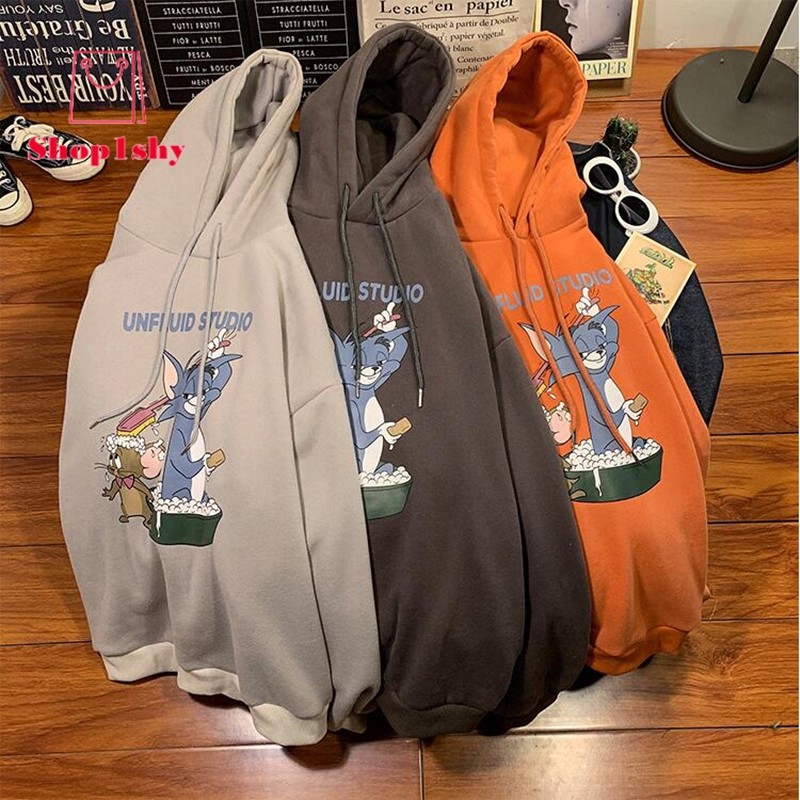 Áo có mũ trùm đầu Phim hoạt hình in Áo chui đầu cho nam giới Thời trang thể thao-áo hoodies