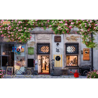 tranh dán quán cafe,trà sữa tranh 3D trang trí