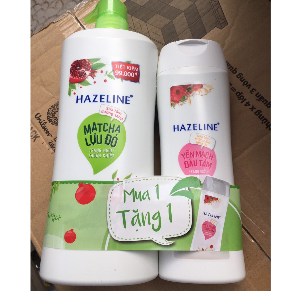 Sữa Tắm Dưỡng Sáng Da Hazeline Matcha/ Dâu Tằm 900g tặng chai sữa tắm 300g hoặc 1 tuýp sữa rửa mặt 80g | BigBuy360 - bigbuy360.vn