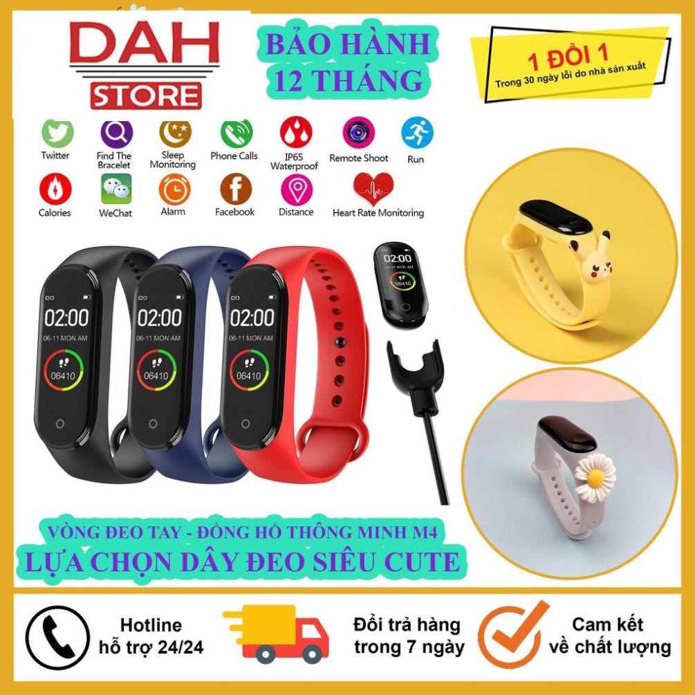 Vòng Đeo Tay Thông Minh, Đồng Hồ Thông Minh M4 Kết Nối Bluetooth, Chống Nước, Theo Dõi Sức Khỏe, Bước Chạy, Nhịp Tim