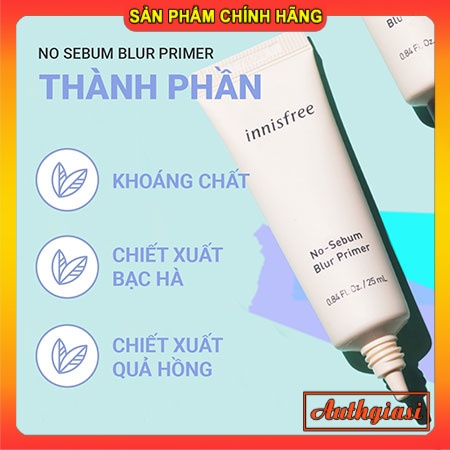 Kem lót trang điểm \ kiềm dầu Innisfree No-sebum Blur Primer siêu che phủ lỗ chân lông 25ml