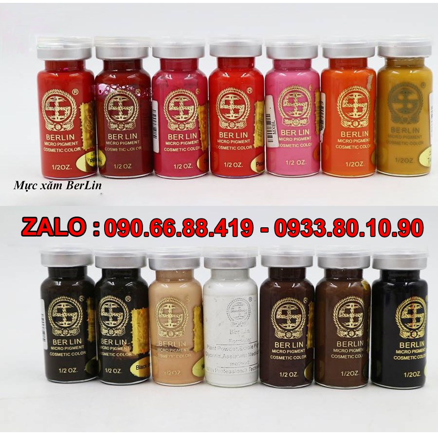 Mực xăm Berlin phun xăm Môi Mày Mí 10ml - Mực xăm Đức siêu bền đẹp lên màu chuẩn