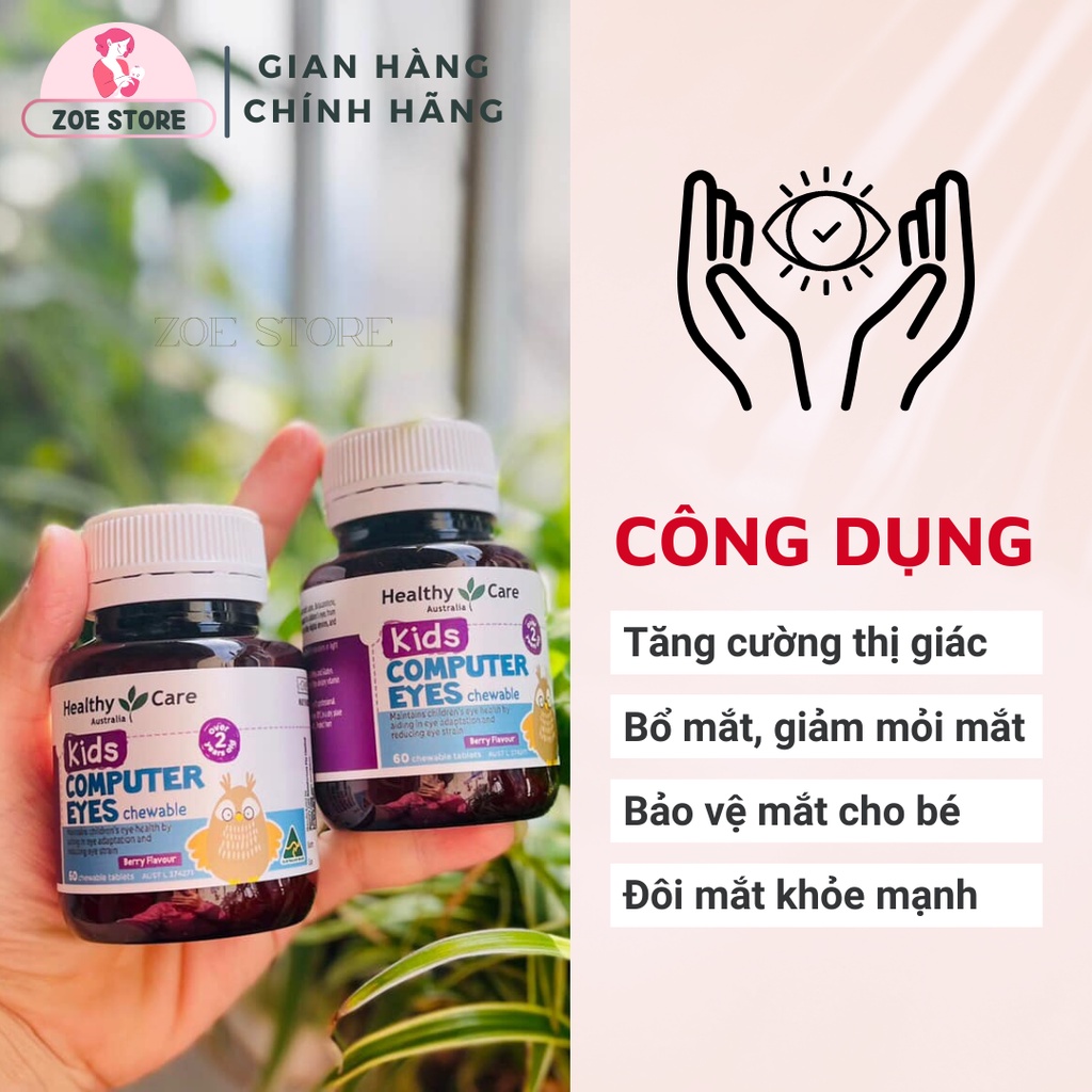 Kẹo bổ mắt Healthy Care Kids Comptuter Eyes  của Úc - Bổ mắt cho bé