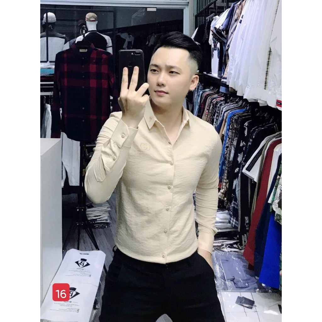 Áo Sơ mi nam vãi Đũi co giãn nhẹ ôm body hottrend trẻ trung -BLACK FASHION Shop- an87 | BigBuy360 - bigbuy360.vn