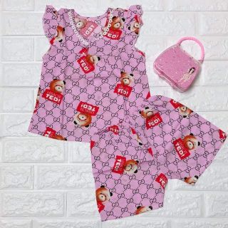 Đồ bộ mặc nhà bé gái tone 2 da size 5kg -23kg