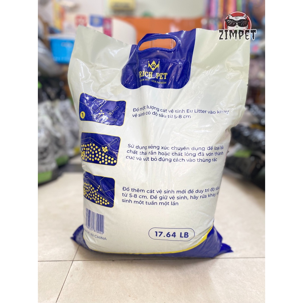 Cát vệ sinh cao cấp siêu vón Richcat EU 8kg