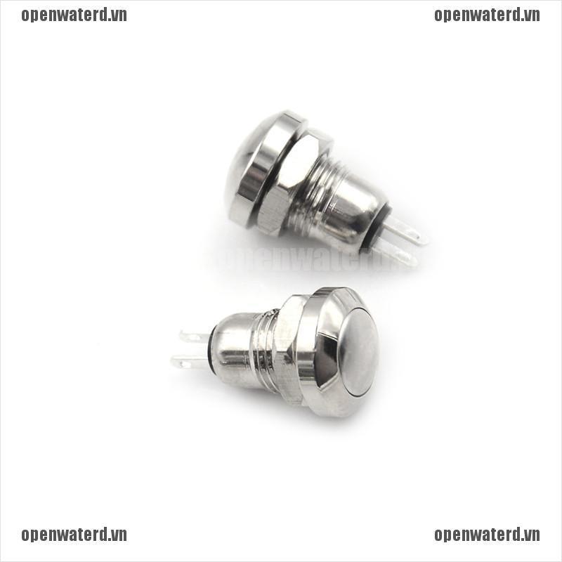 OPD 2pcs 8mm Mini Micro 2Pin Metal Waterproof Momentary Push Button Switch