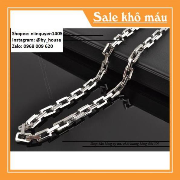 [ Siêu SALE ] Dây chuyền inox nam mắt xích kép chữ nhật không gỉ