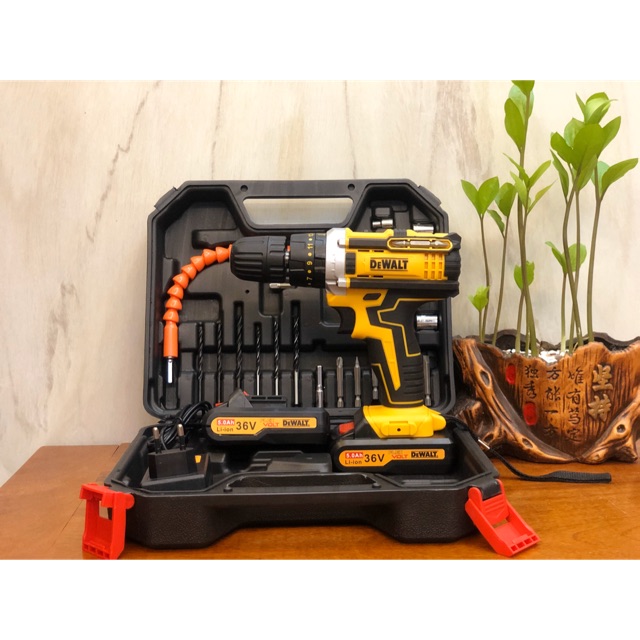 Máy khoan vít pin cầm tay Dewalt 36v có búa , 3 chức năng , Tặng kèm phụ kiện 24 món