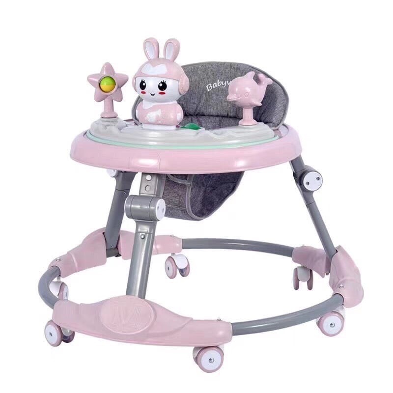 Xe Tròn Tập Đi Cho Bé 2In1 Baby Walker 619M Xe Nôi Quây Tròn 6 Bánh Xoay 360 Độ, Chắc Chắn - Có Kèm Nhạc, Đèn