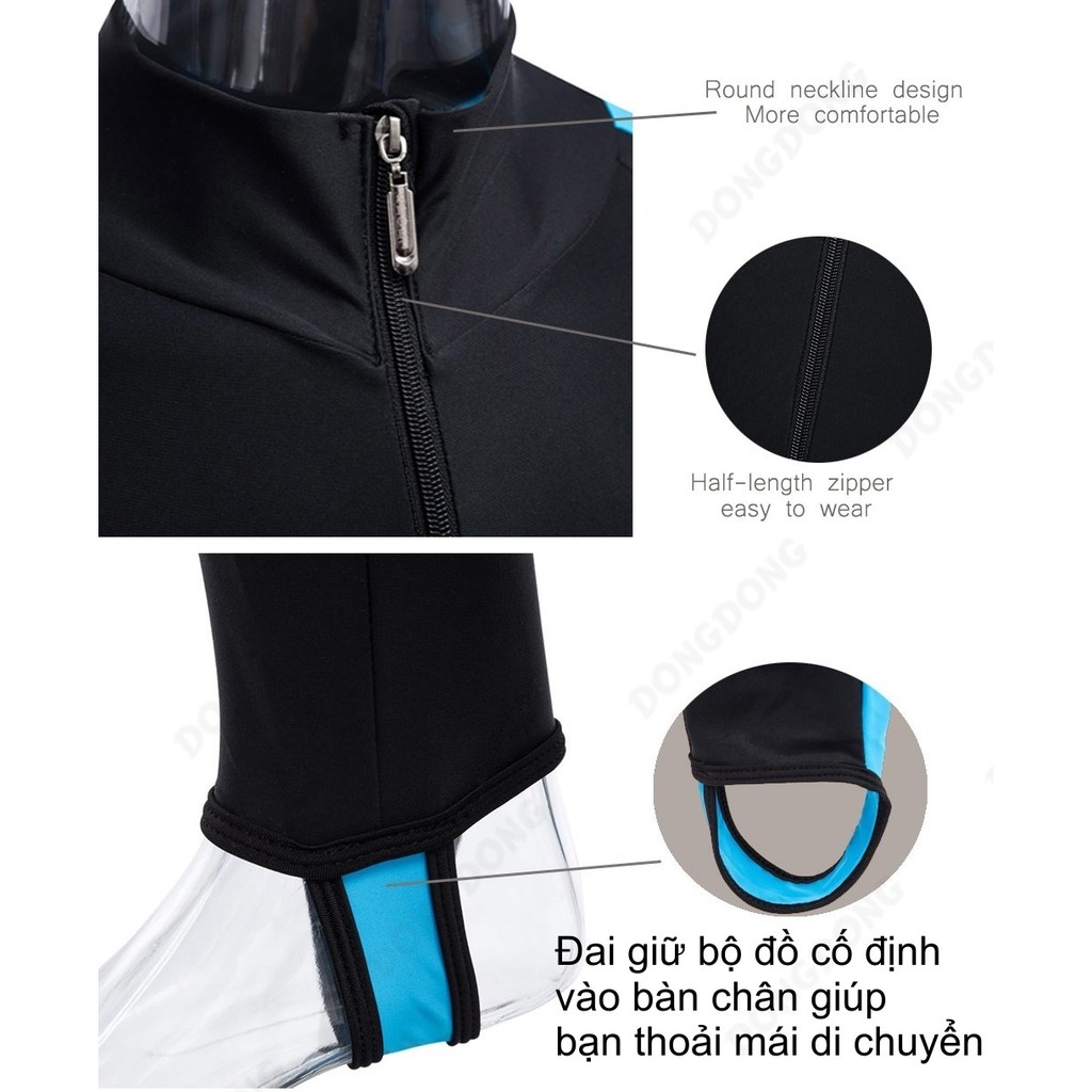 Quần áo lặn biển chống nắng 1mm NỮ - BLUE, cản tia UV, hàng thể thao chuyên dụng cao cấp - DONGDONG