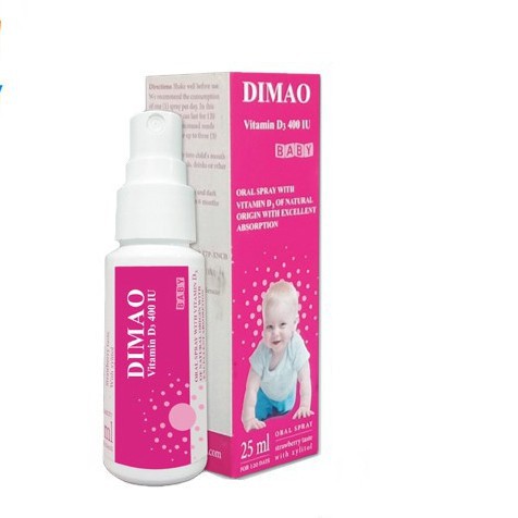 Dimao - Vitamin D3 dạng xịt 400IU- dạng xịt định liều, nhập khẩu từ Châu Âu - HÀNG CHÍNH HÃNG