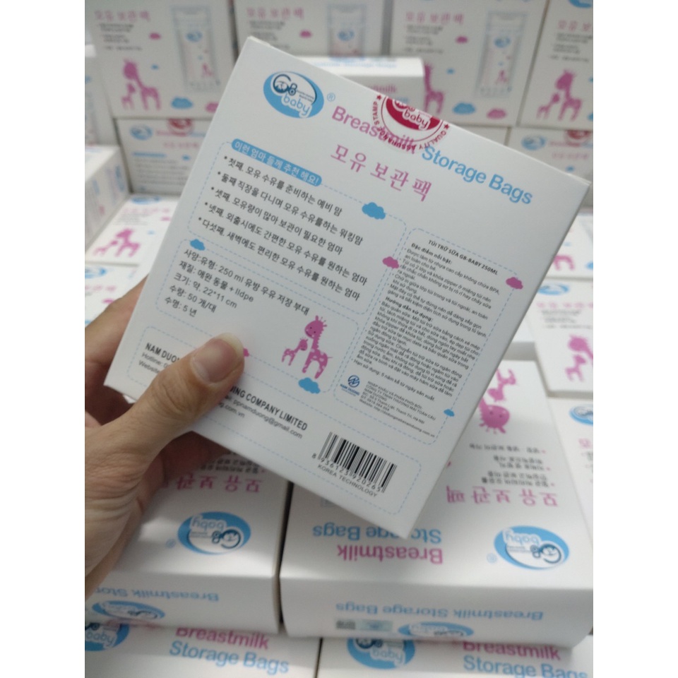 Sỉ 10 hộp 50 túi trữ sữa GB baby 250ml