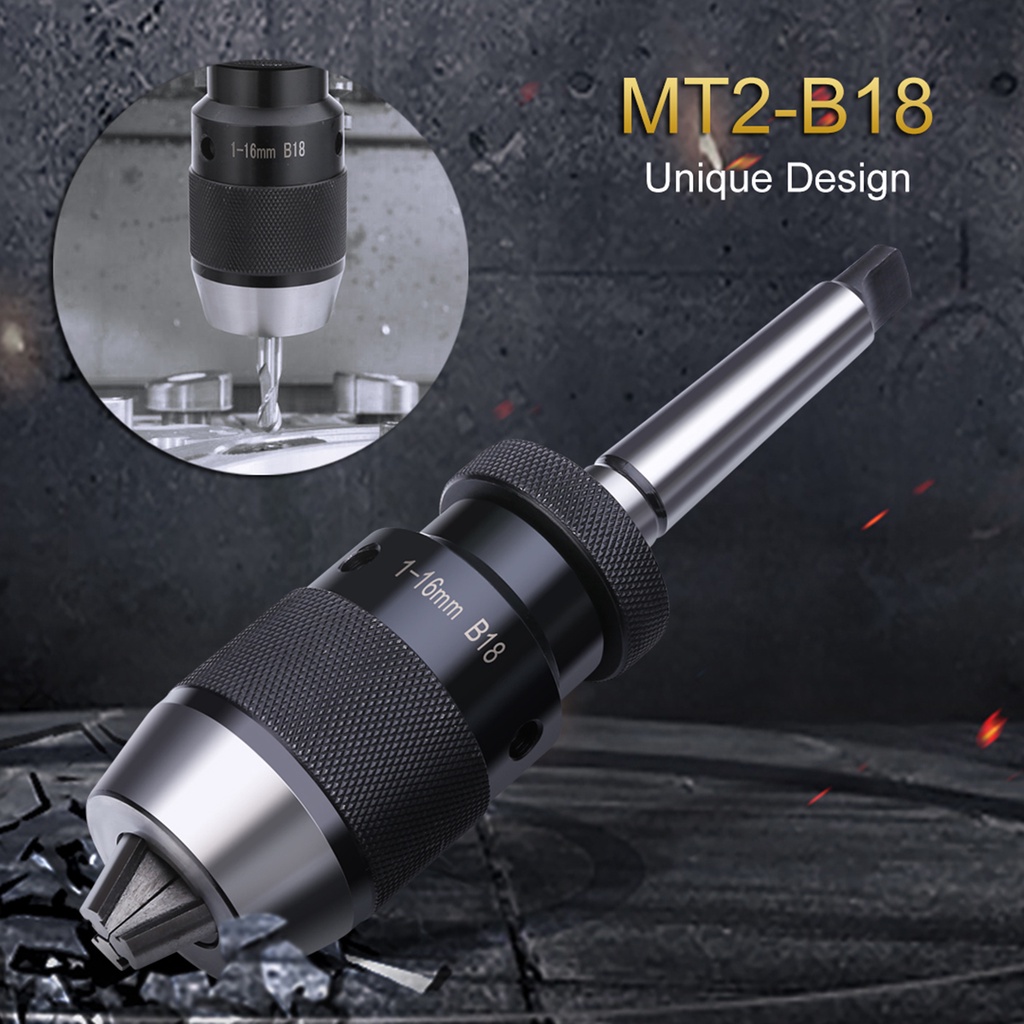 Đầu Kẹp Mũi Khoan B18 1-16mm + MT2-B18 Arbor Cho Máy Tiện MK2