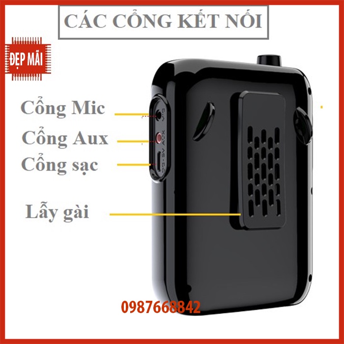 Máy trợ giảng không dây Aporo T30, máy trợ giảng có bluetooth UHF bảo hành 3 tháng