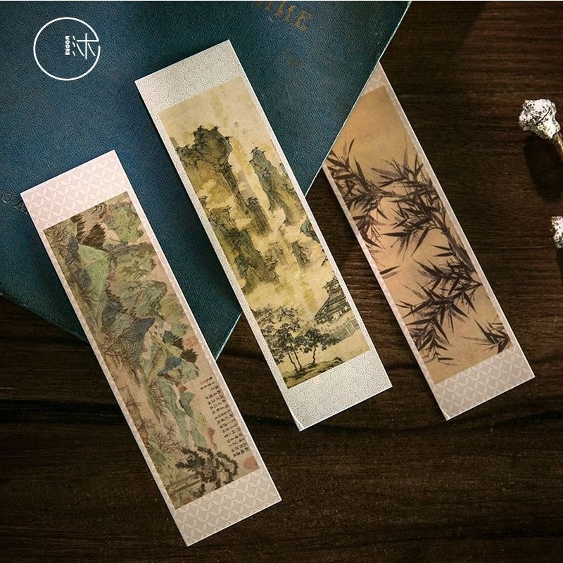 Hộp 30 thẻ đánh dấu sách phong cách Trung Hoa thời trang