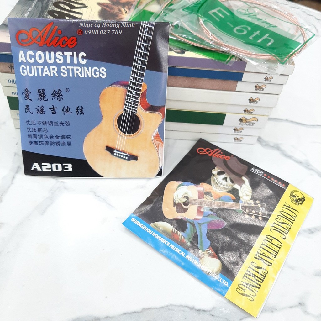 Bộ 6 dây đàn guitar aucoustic (ghita dây sắt) alice A206 ,A203 giá rẻ