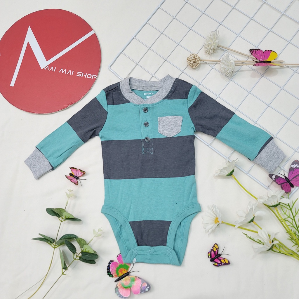 Body chip TAY DÀI xuất dư cổ tròn, cổ đáp vai cho bé gái- Bộ liền thân, BODYSUIT cho bé